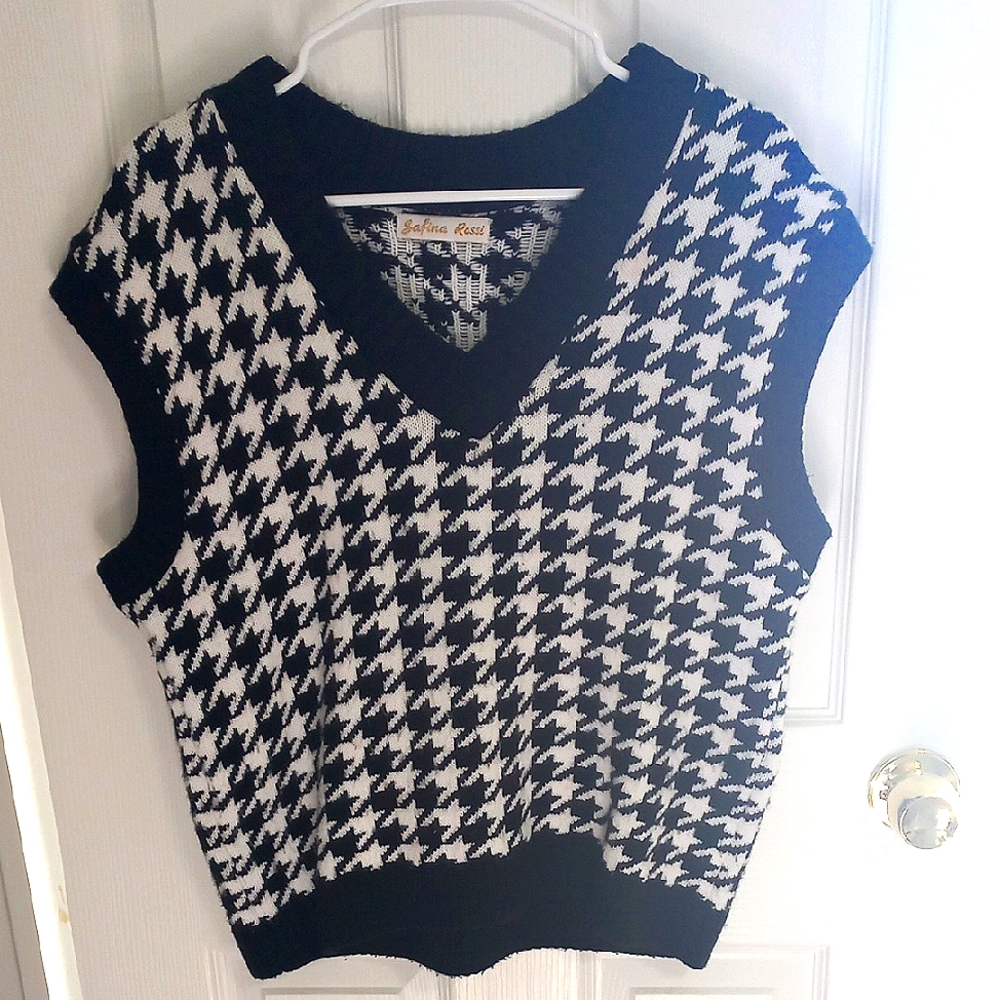 Black and White Sweater Vest